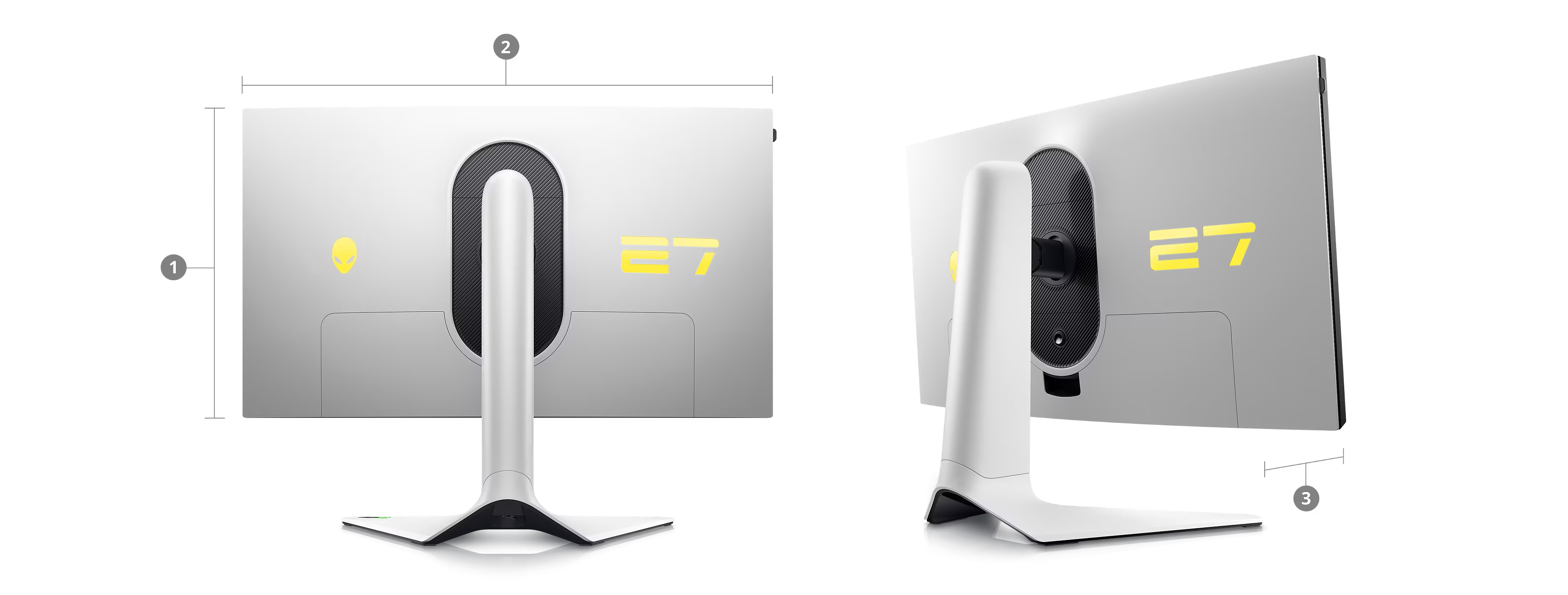 Alienware AW2723DF 遊戲監視器 - 27 吋 QHD (2560 x 1440) 240Hz 顯示器 (DP 1.4)、1  毫秒回應時間、NVIDIA G-Sync、預設 OSD 模式、高度/傾斜/旋轉/樞軸可調性 - 月光